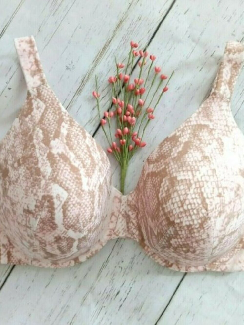 Ambrielle Full Figure Bra 42D Pink Tan Everyday Full Coverage Underwire